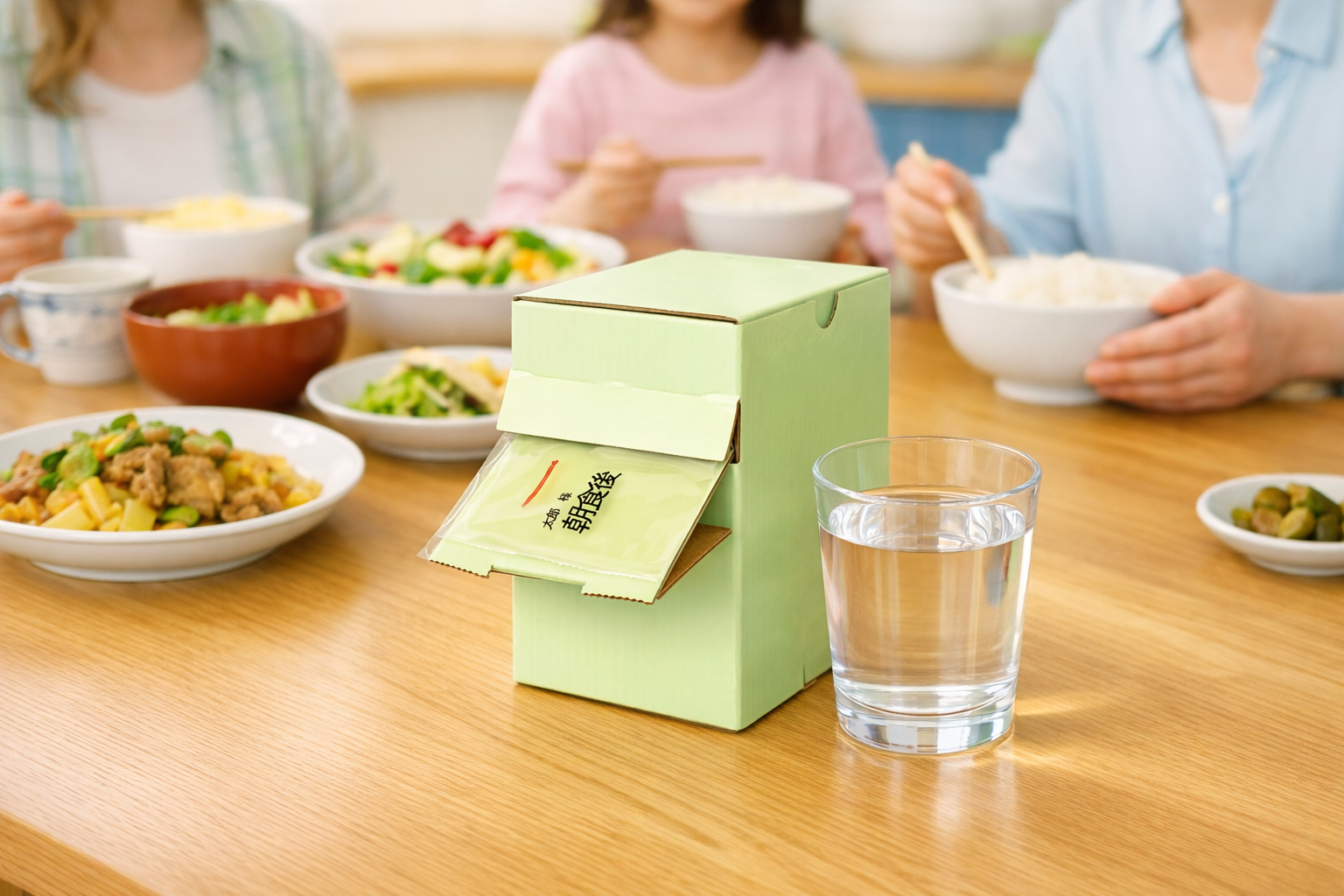 お薬束を食卓に置いて使うイメージ